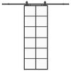 vidaXL Skyved&oslash;r med monteringssett svart 76x205 cm ESG-glass