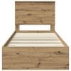 vidaXL Sengestamme med skuff Artisan Eik 90 x 190 cm Konstruert tre