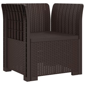 vidaXL 1-seters Stol Rattan Utseende PP Brun