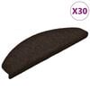 vidaXL Trappematter selvklebende 30 stk 65x21x4 cm m&oslash;rkebrune halvrund store
