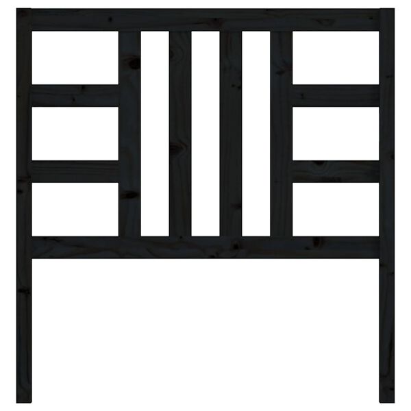 vidaXL Sengegavl svart 81x4x100 cm heltre furu