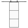 vidaXL Skyved&oslash;r med monteringssett svart 76x205 cm ESG-glass