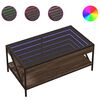 vidaXL Salongbord med Infinity LED brun eik 90x50x38 cm