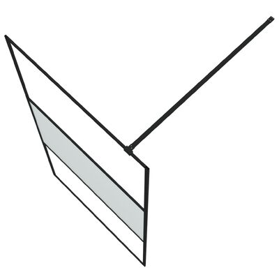 vidaXL Dusjvegg svart 100x195 cm halvfrostet ESG-glass