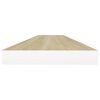 vidaXL Flytende vegghyller 4 stk eik og hvit 90x23,5x3,8 cm MDF