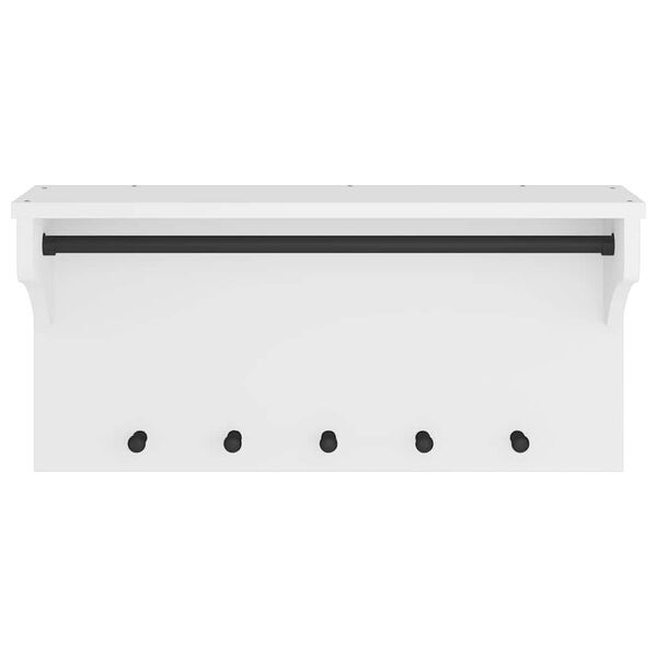 vidaXL Veggmontert knaggrekke SANDNES hvit 87x30x42 cm heltre furu