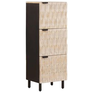 vidaXL H&oslash;yskap Hvit Vask Finish 40 x 33 x 110 cm Massiv mango tre