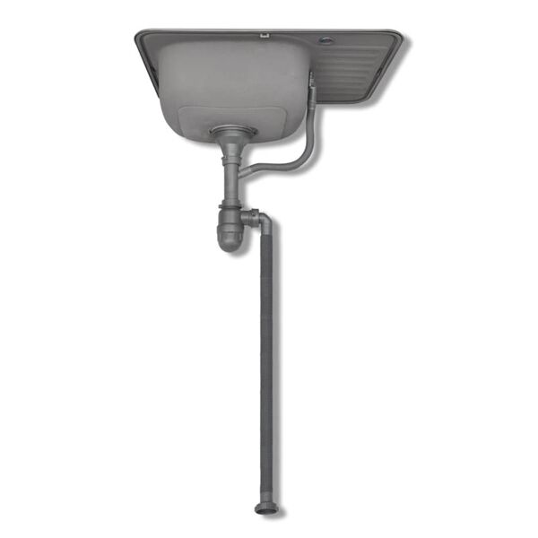 Firkantet Kj&oslash;kkenvask med Sluk - Rustfritt St&aring;l