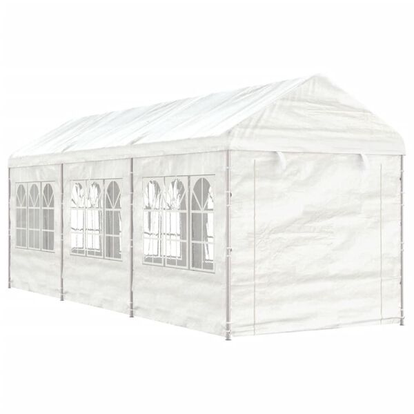 vidaXL Paviljong med tak hvit 6,69x2,28x2,69 m polyetylen