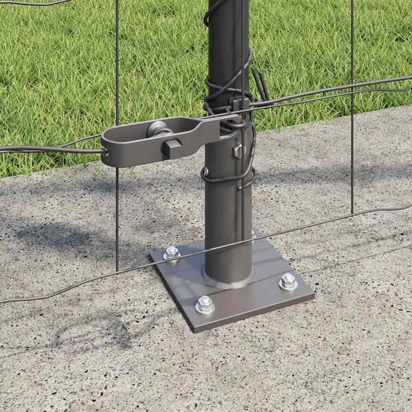 vidaXL Gjerde med stolpe Gr&aring; 1,2 x 25 m St&aring;l