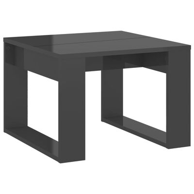 vidaXL Sidebord høyglans grå 50x50x35 cm sponplate