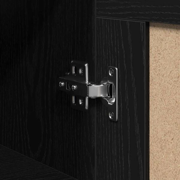 vidaXL Vegghengt skap Svart Eik 69,5 x 34 x 90 cm Konstruert tre