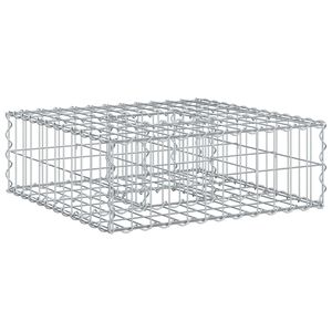 vidaXL Gabion hevet seng 60 x 60 x 20 cm Galvanisert St&aring;l s&oslash;lv