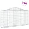 vidaXL Gabionkurver buede 20 stk 200x30x100/120 cm galvanisert jern