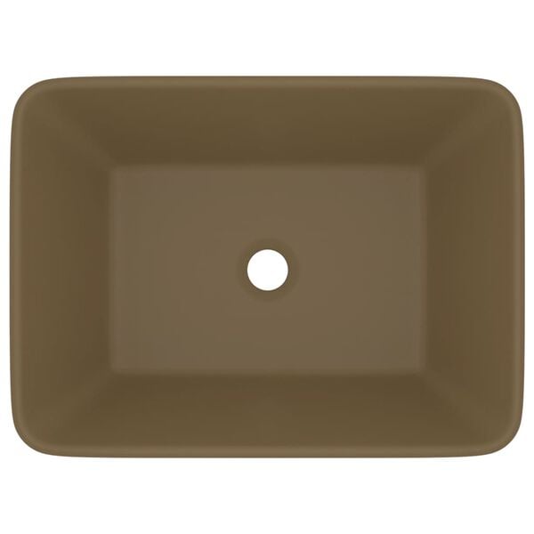 vidaXL Luksuriøs servant matt kremhvit 41x30x12 cm keramisk