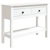 vidaXL Konsollbord hvit 100x35x75 cm heltre furu