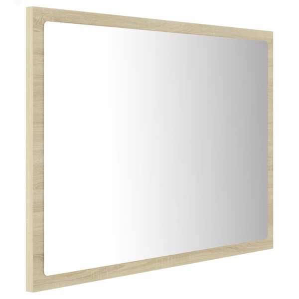 vidaXL LED-badespeil sonoma eik 60x8,5x37 cm akryl