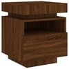 vidaXL Nattbord med LED brun eik 40x39x48,5 cm