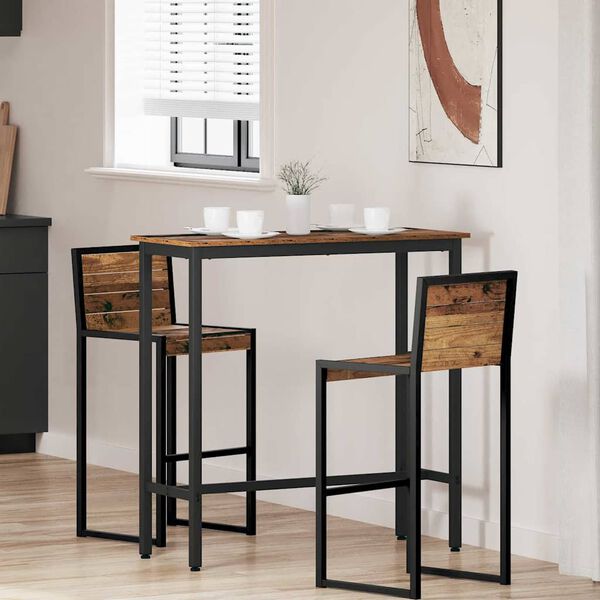 vidaXL bord Gammelt tre 100 x 40 x 100,5 cm Konstruksjonsvirke og st&aring;l