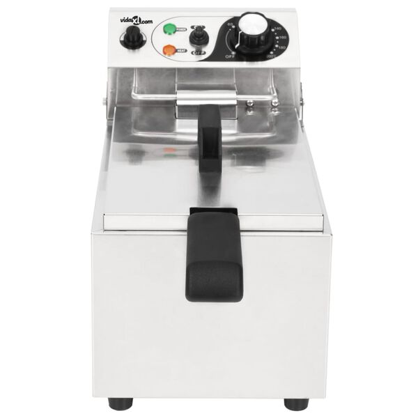 vidaXL Elektrisk frityrkoker rustfritt st&aring;l 6 L 2000 W