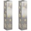 vidaXL Solenergi LED stibelys 2 stk. Varmhvit 18 x 18 x 80 cm