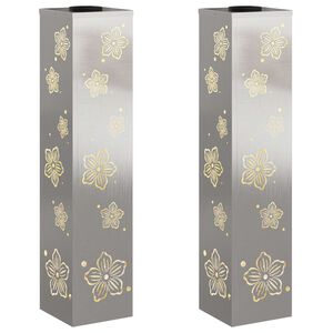 vidaXL Solenergi LED stibelys 2 stk. Varmhvit 18 x 18 x 80 cm