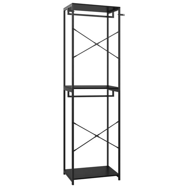 vidaXL Garderobe svart 60x40x213 cm metall og sponplate