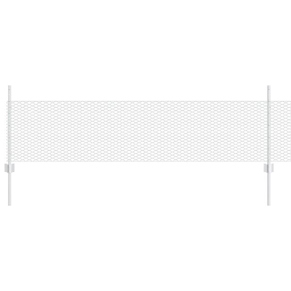 vidaXL Gjerde med stolpe s&oslash;lv 0,5 x 100 m St&aring;l