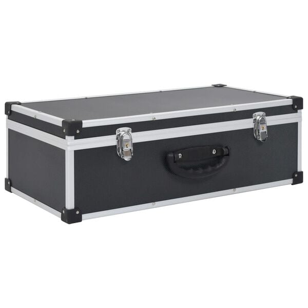 vidaXL CD-koffert for 80 CD-er aluminium ABS svart