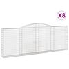 vidaXL Gabionkurver buede 8 stk 400x30x140/160 cm galvanisert jern