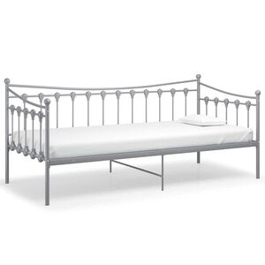 vidaXL Ramme til sovesofa gr&aring; metall 90x200 cm