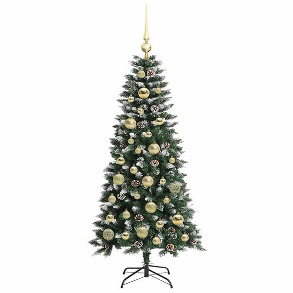 vidaXL Kunstig juletre med 150 LED grønn 120 cm PVC og plast og stål