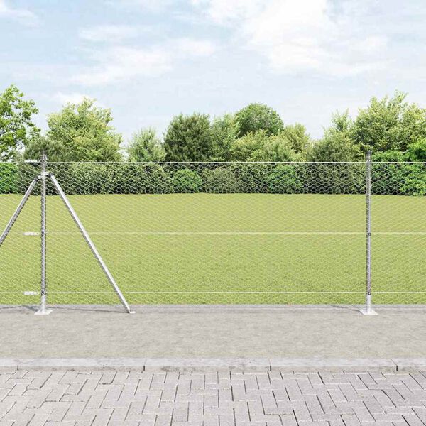 vidaXL Gjerdep&aring;le s&oslash;lv 50 x 0,8 m (25 mm nett) St&aring;l