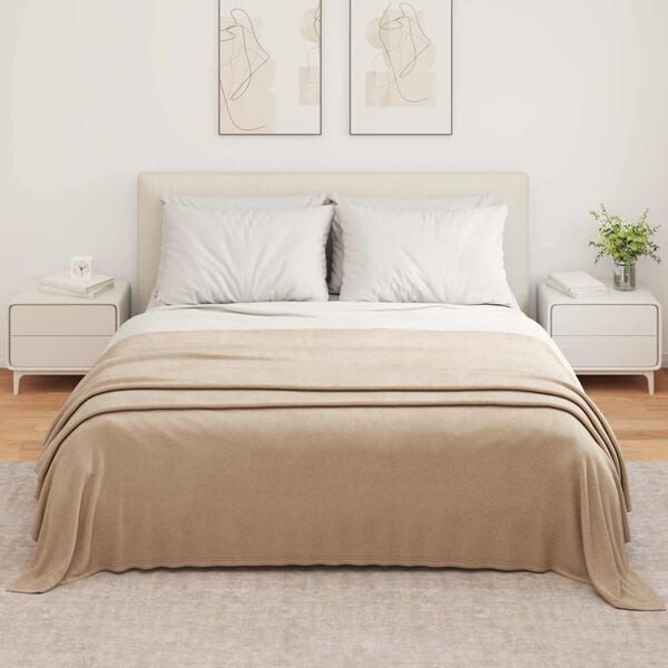 vidaXL Kastteppe Kamel 350 x 270 cm Fleece