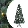 vidaXL Kunstig forstilt juletre med kule sett gr&oslash;nn 150 cm PET