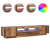vidaXL TV-benk med LED-lys gammelt tre 200x35x40 cm konstruert tre