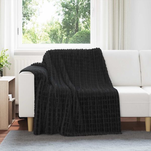 vidaXL Kastepledd 6 pcs Svart 200 x 150 cm Fleece