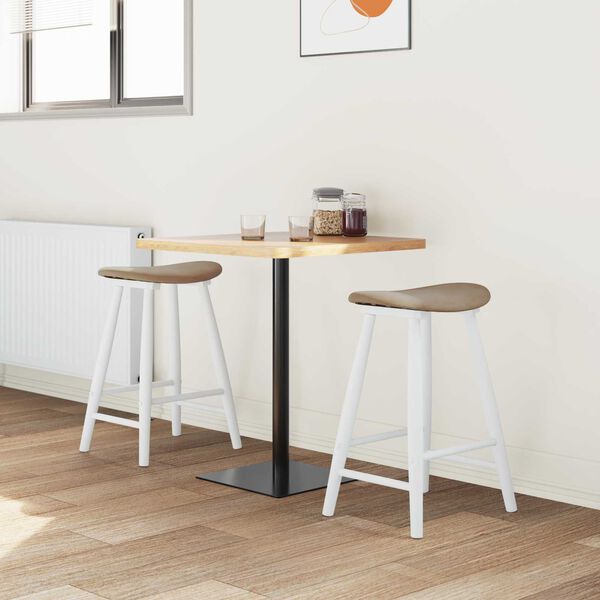 vidaXL Spisestoler 2 pcs Hvit 46 x 37 x 63 cm Solid Gummitre