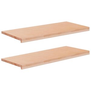 vidaXL Vinduplanker 2 stk. Naturlig 90 x 40 x 2 cm Massiv b&oslash;ketre