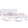 vidaXL Sengeramme uten Madrass Hvit imitert skinn 135x190 cm