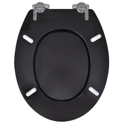 vidaXL Toalettsete med myk lukkefunksjon MDF stilrent design svart