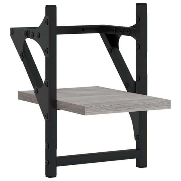 vidaXL Vegghyller med stenger 2 stk gr&aring; sonoma 20x25x30 cm