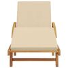vidaXL Solstol med pute Beige 200 x 67 x 84cm Massivt akasietre
