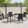 vidaXL Hage Spisegruppe 5 pcs Svart Textilene og pulverlakkert stål