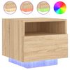vidaXL Nattbord med LED sonoma eik 40x39x37 cm