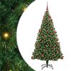 vidaXL Kunstig juletre med 300 LED gr&oslash;nn 180 cm PVC og St&aring;l og Plast