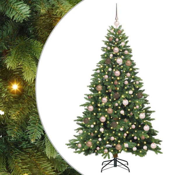 vidaXL Kunstig juletre med 300 LED med stativ grønn 180 cm PE og PVC