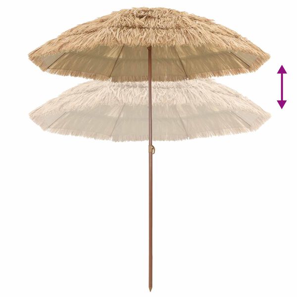 vidaXL Strandparasol Brun Ø 160 x 196 cm Stål