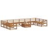 vidaXL Utend&oslash;rs sofa-sett 11 pcs Naturlig Solid akasietre