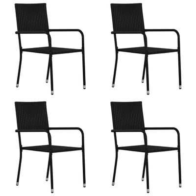 vidaXL Utendørs spisestoler 4 stk svart polyrotting